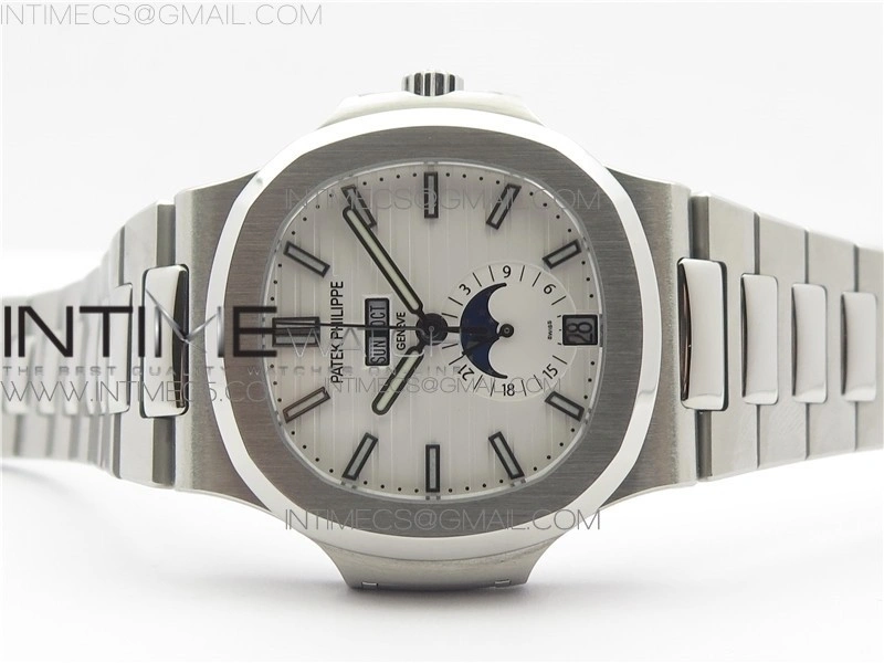 Nautilus 5726 1A-014 SS GRF 1:1 Best Edition White Dial Working Annual Calendaron SS BRACELET A.324