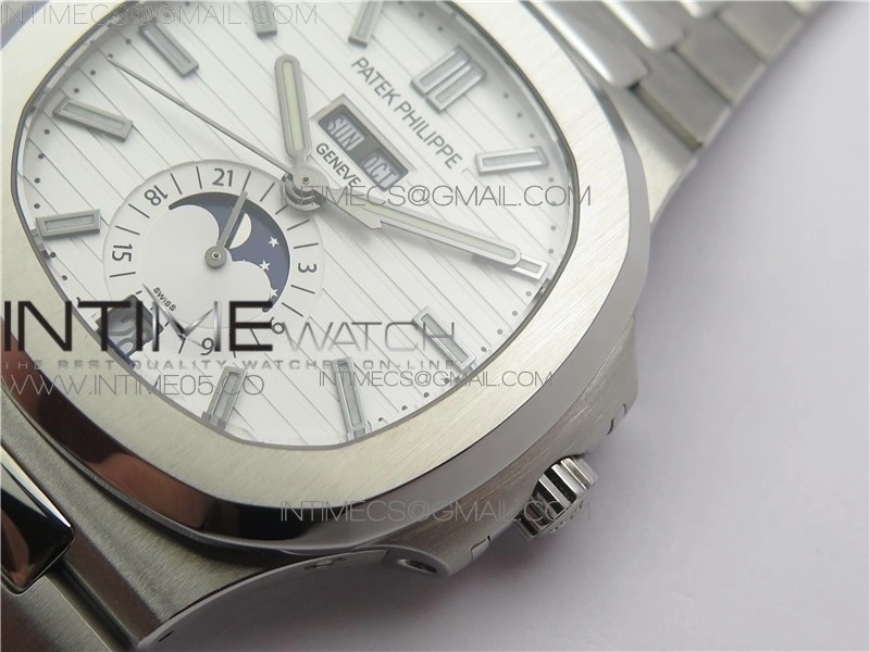 Nautilus 5726 1A-014 SS GRF 1:1 Best Edition White Dial Working Annual Calendaron SS BRACELET A.324