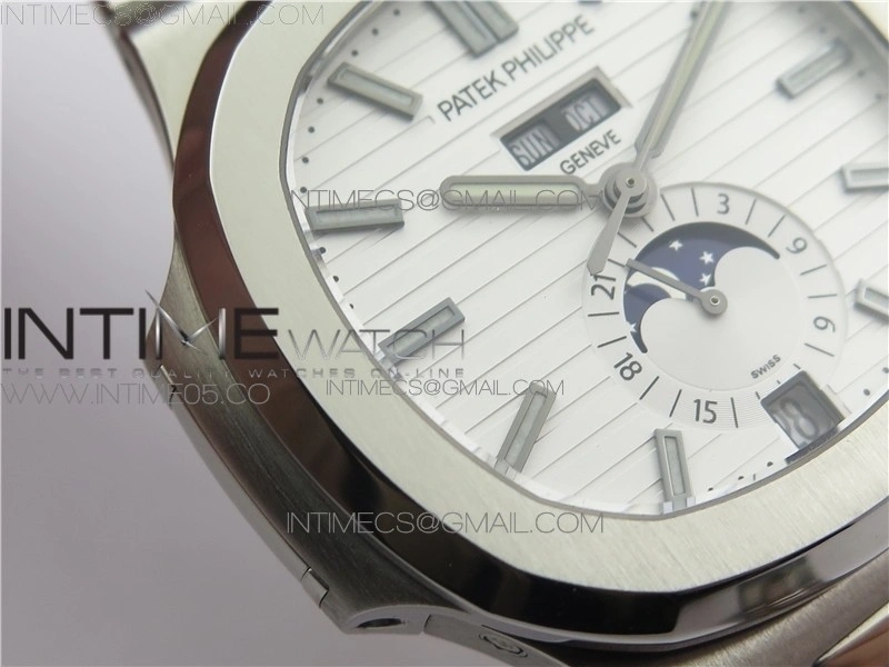 Nautilus 5726 1A-014 SS GRF 1:1 Best Edition White Dial Working Annual Calendaron SS BRACELET A.324