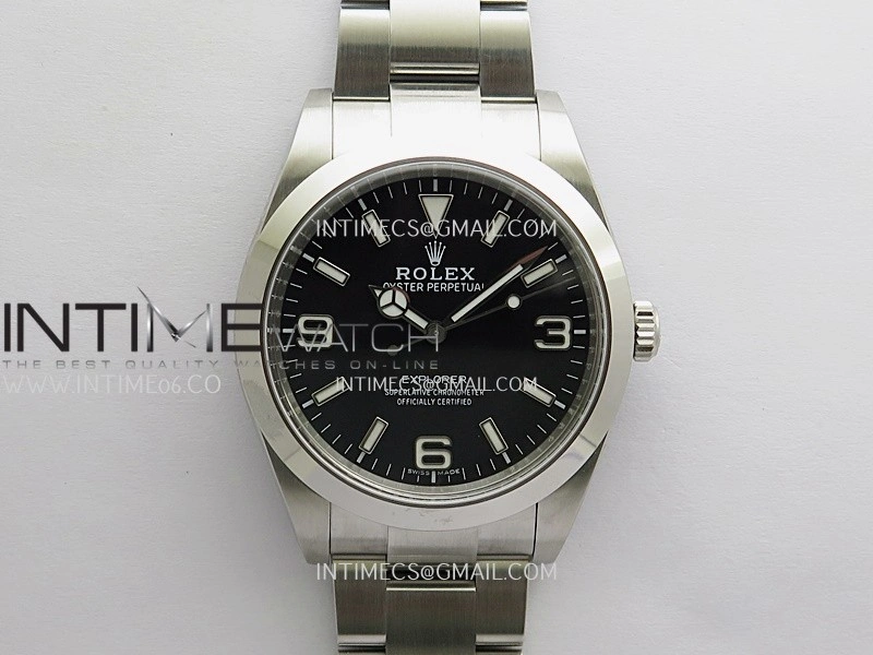 Explorer I 214270 39mm 904L SS VF 1:1 Best Edition Black Dial On SS Bracelet Super Clone 3132