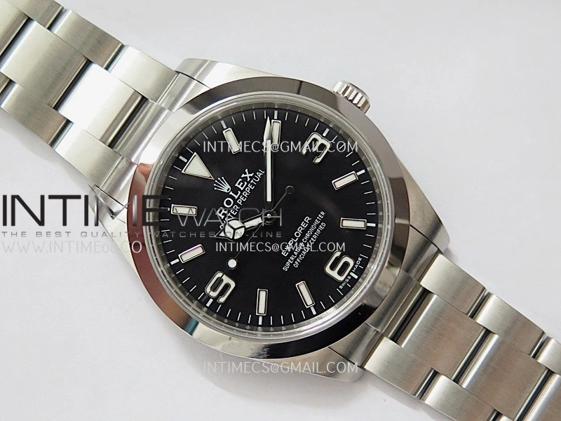Explorer I 214270 39mm 904L SS VF 1:1 Best Edition Black Dial On SS Bracelet Super Clone 3132