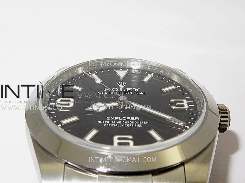 Explorer I 214270 39mm 904L SS VF 1:1 Best Edition Black Dial On SS Bracelet Super Clone 3132