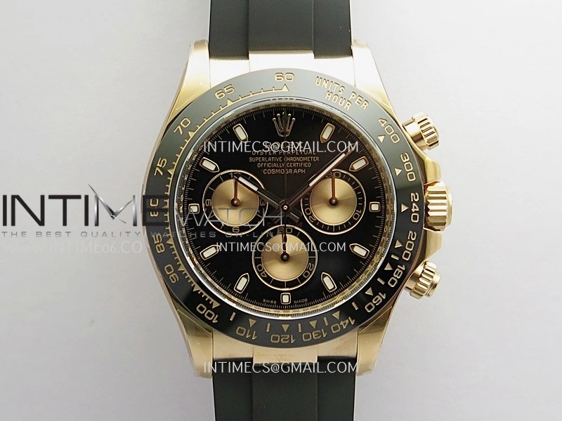 Daytona 116515 904L RG VF 1:1 Best Edition Black Dial Stick Marker On Oysterflex Strap DD4130