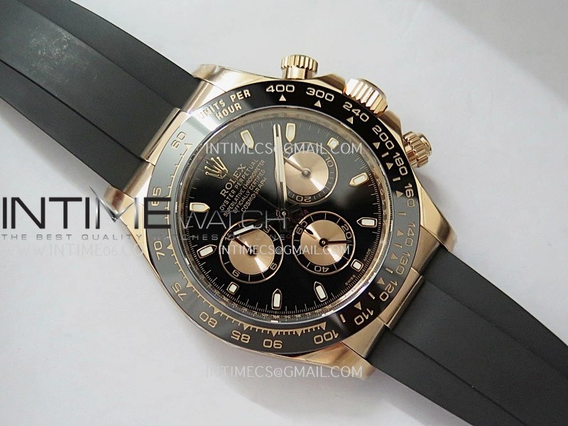 Daytona 116515 904L RG VF 1:1 Best Edition Black Dial Stick Marker On Oysterflex Strap DD4130