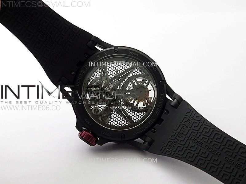 Excalibur Rddbex0815 DLC Ti BBR Best Edition Red Skeleton Dial on Black Rubber Strap Asian RD505SQ