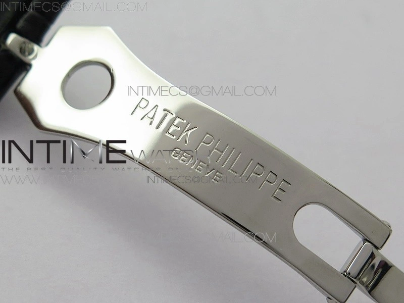Calatrava 5153G-010 SS ZF 1:1 Best Edition White textured dial on Black Leather Strap A324CS