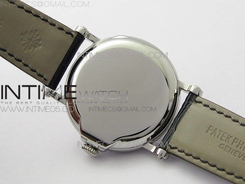 Calatrava 5153G-010 SS ZF 1:1 Best Edition White textured dial on Black Leather Strap A324CS