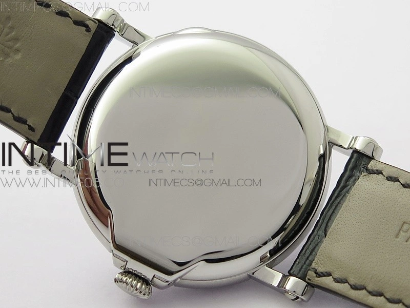Calatrava 5153G-010 SS ZF 1:1 Best Edition White textured dial on Black Leather Strap A324CS