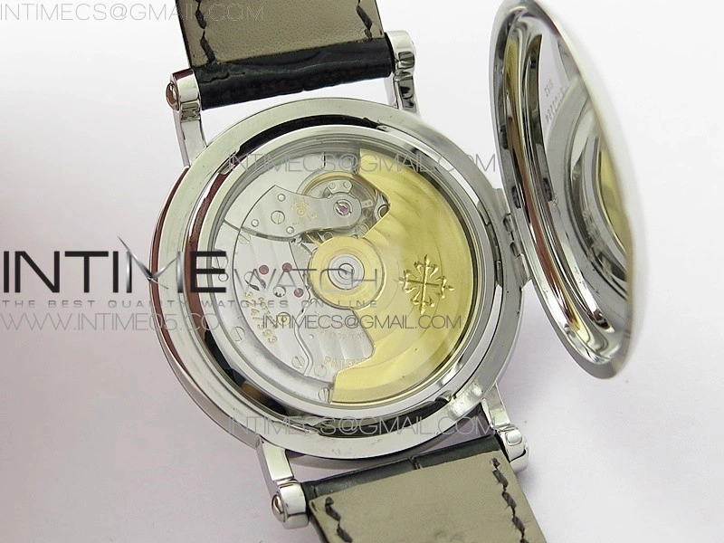Calatrava 5153G-010 SS ZF 1:1 Best Edition White textured dial on Black Leather Strap A324CS
