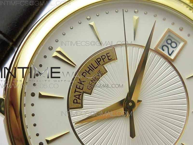 Calatrava 5153G-010 YG ZF 1:1 Best Edition White textured dial on Brown Leather Strap A324CS