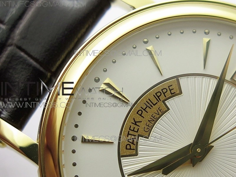 Calatrava 5153G-010 YG ZF 1:1 Best Edition White textured dial on Brown Leather Strap A324CS