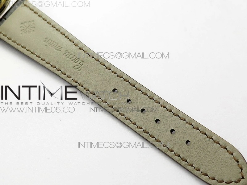Calatrava 5153G-010 YG ZF 1:1 Best Edition White textured dial on Brown Leather Strap A324CS