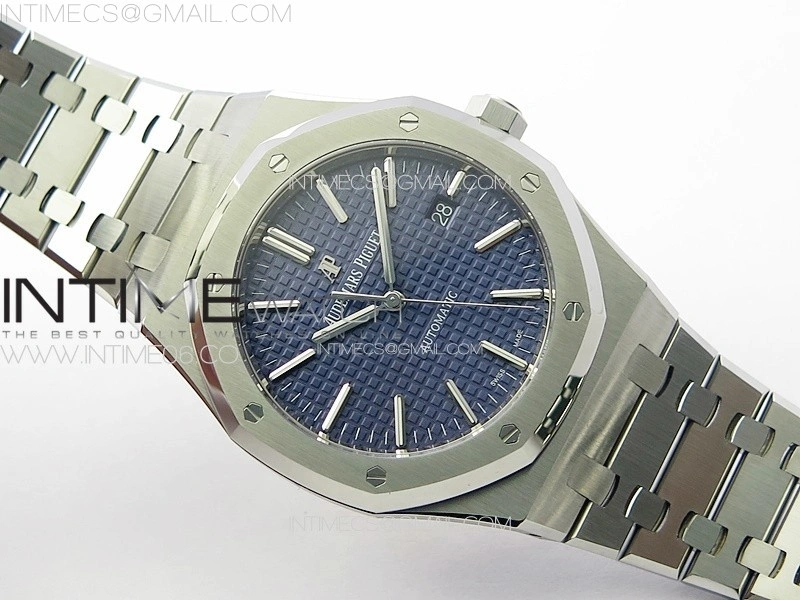 Royal Oak 41mm 15400 SS ZF 1:1 Best Edition Blue Textured Dial on SS Bracelet SA3120 Super Clone