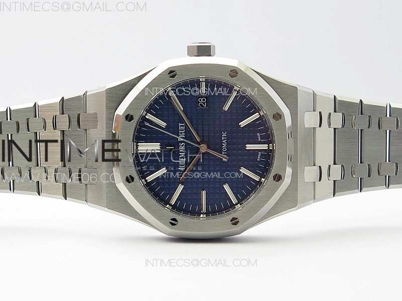 Royal Oak 41mm 15400 SS ZF 1:1 Best Edition Blue Textured Dial on SS Bracelet SA3120 Super Clone