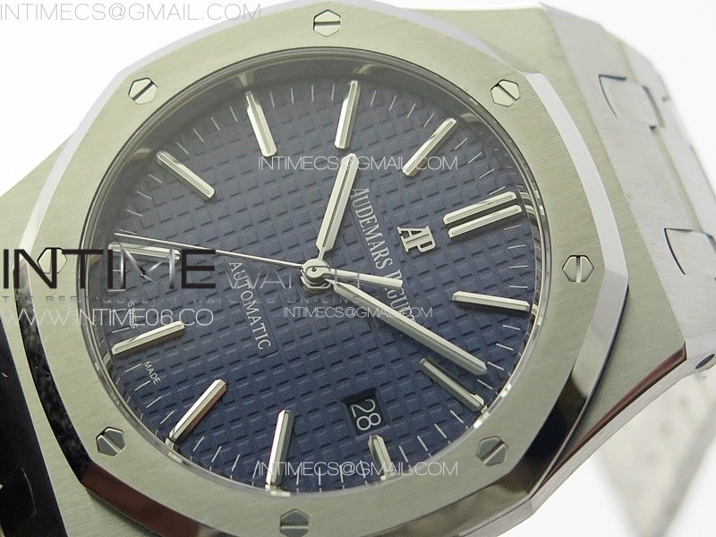 Royal Oak 41mm 15400 SS ZF 1:1 Best Edition Blue Textured Dial on SS Bracelet SA3120 Super Clone