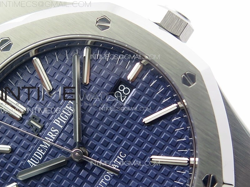 Royal Oak 41mm 15400 SS ZF 1:1 Best Edition Blue Textured Dial on SS Bracelet SA3120 Super Clone