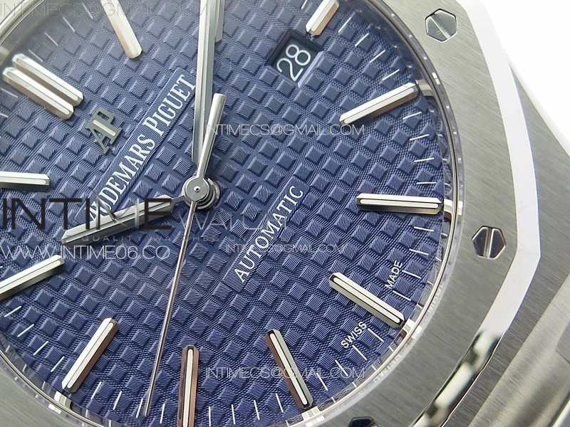 Royal Oak 41mm 15400 SS ZF 1:1 Best Edition Blue Textured Dial on SS Bracelet SA3120 Super Clone