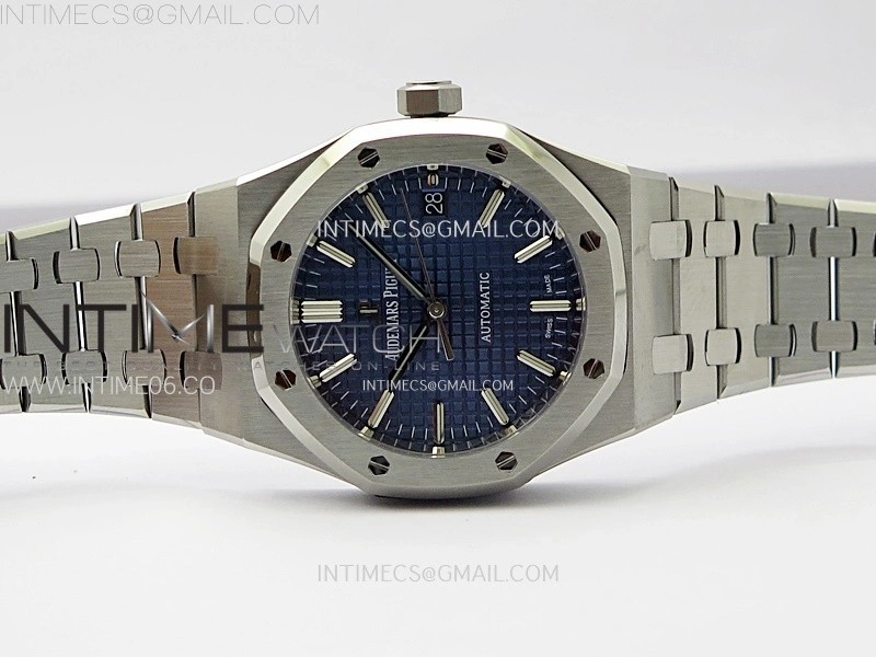 Royal Oak 37mm 15450 SS ZF 1:1 Best Edition Blue Textured Dial on SS Bracelet SA3120 Super Clone