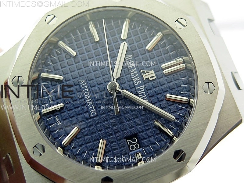Royal Oak 37mm 15450 SS ZF 1:1 Best Edition Blue Textured Dial on SS Bracelet SA3120 Super Clone