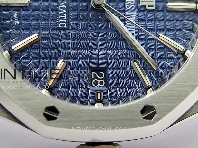 Royal Oak 37mm 15450 SS ZF 1:1 Best Edition Blue Textured Dial on SS Bracelet SA3120 Super Clone