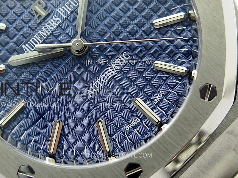 Royal Oak 37mm 15450 SS ZF 1:1 Best Edition Blue Textured Dial on SS Bracelet SA3120 Super Clone