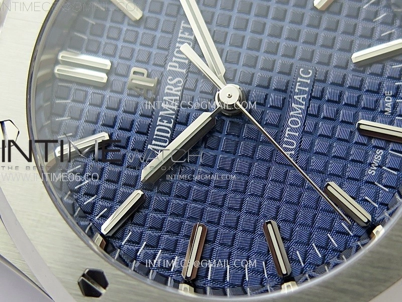 Royal Oak 37mm 15450 SS ZF 1:1 Best Edition Blue Textured Dial on SS Bracelet SA3120 Super Clone