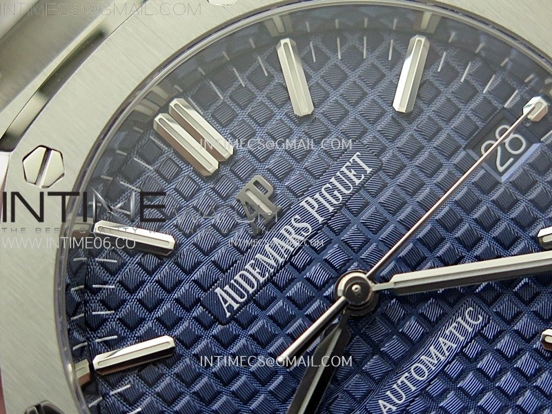 Royal Oak 37mm 15450 SS ZF 1:1 Best Edition Blue Textured Dial on SS Bracelet SA3120 Super Clone