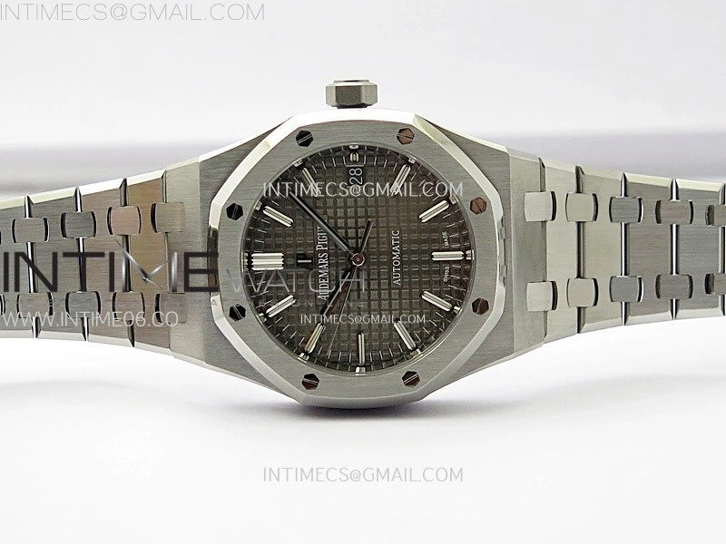Royal Oak 37mm 15450 SS ZF 1:1 Best Edition Gray Textured Dial on SS Bracelet SA3120 Super Clone
