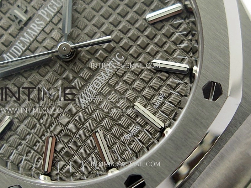 Royal Oak 37mm 15450 SS ZF 1:1 Best Edition Gray Textured Dial on SS Bracelet SA3120 Super Clone