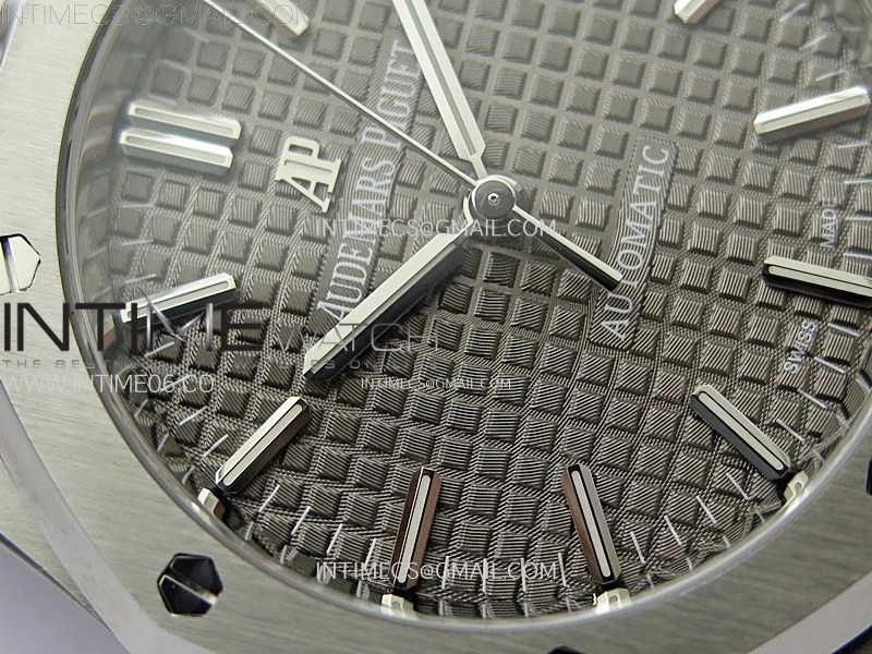 Royal Oak 37mm 15450 SS ZF 1:1 Best Edition Gray Textured Dial on SS Bracelet SA3120 Super Clone