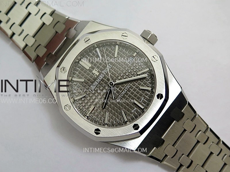 Royal Oak 37mm 15450 SS ZF 1:1 Best Edition Gray Textured Dial on SS Bracelet SA3120 Super Clone