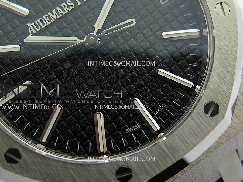 Royal Oak 41mm 15510 SS DDF 1:1 Best Edition Black Dial On Black Rubber Strap Super Clone DD4302