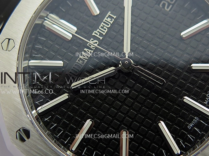 Royal Oak 41mm 15510 SS DDF 1:1 Best Edition Black Dial On Black Rubber Strap Super Clone DD4302
