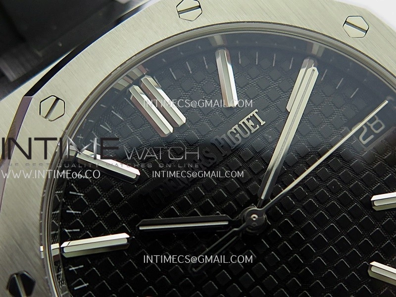 Royal Oak 41mm 15510 SS DDF 1:1 Best Edition Black Dial On Black Rubber Strap Super Clone DD4302