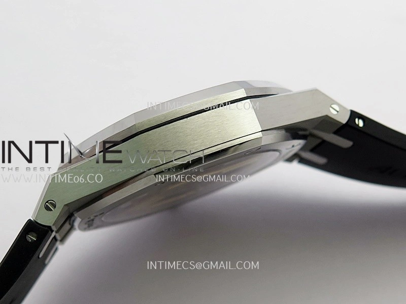 Royal Oak 41mm 15510 SS DDF 1:1 Best Edition Black Dial On Black Rubber Strap Super Clone DD4302