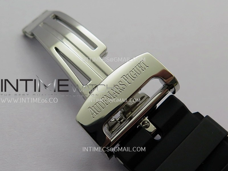 Royal Oak 41mm 15510 SS DDF 1:1 Best Edition Black Dial On Black Rubber Strap Super Clone DD4302