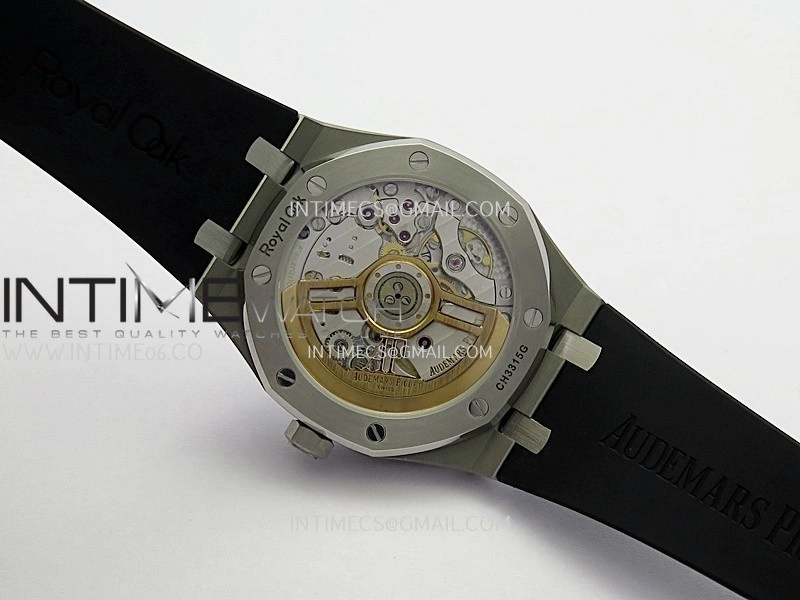 Royal Oak 41mm 15510 SS DDF 1:1 Best Edition Black Dial On Black Rubber Strap Super Clone DD4302