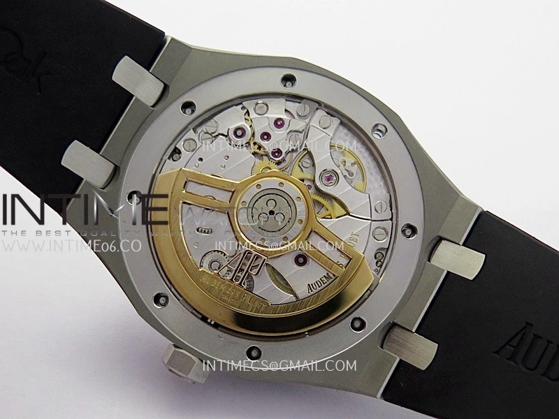 Royal Oak 41mm 15510 SS DDF 1:1 Best Edition Black Dial On Black Rubber Strap Super Clone DD4302
