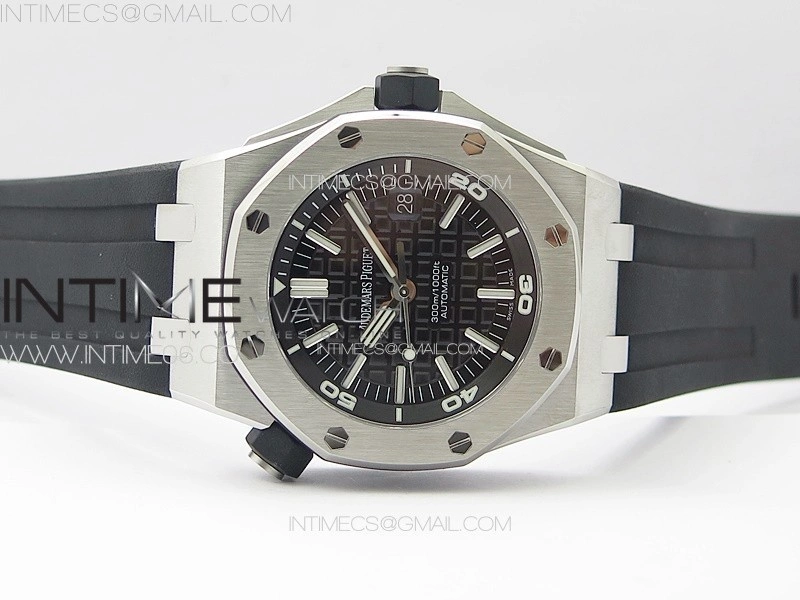 Royal Oak Offshore Diver 15703 APSF 1:1 Best Edition Black Dial on Black Rubber Strap A3120 Super Clone V3