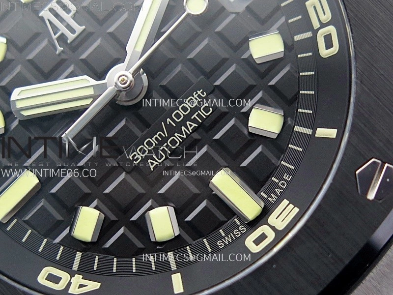 Royal Oak Offshore Diver 15720 Ceramic Bezel APSF 1:1 Best Edition Black Dial on Black Rubber Strap SA4308