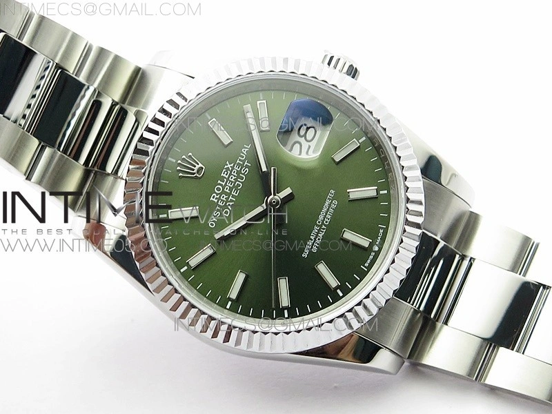 Datejust 36mm 116231 SS BP 1:1 Best Edition Green Dial Stick Markers On SS Oyster Bracelet A2824