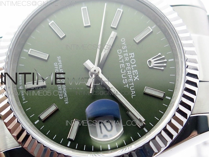 Datejust 36mm 116231 SS BP 1:1 Best Edition Green Dial Stick Markers On SS Oyster Bracelet A2824