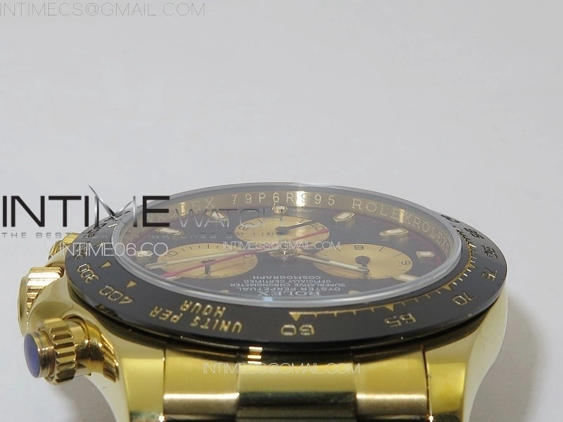 Daytona 116518LN YG APSF Best Edition Black Dial Gold Subdials On Rubber Strap Slim A7750