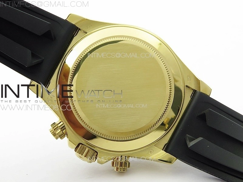 Daytona 116518LN YG APSF Best Edition Black Dial Stick Markers On Rubber Strap Slim A7750