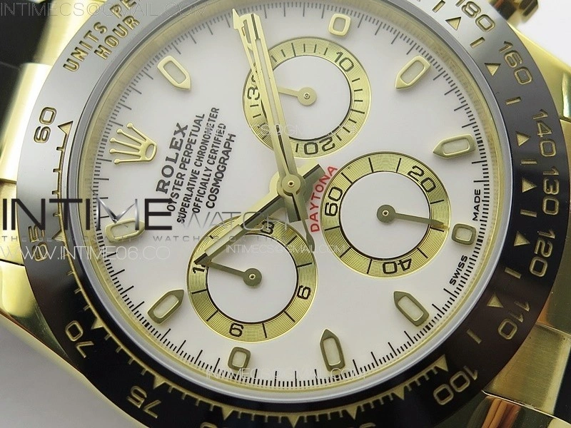 Daytona 116518LN YG APSF Best Edition White Dial Stick Markers On Rubber Strap Slim A7750