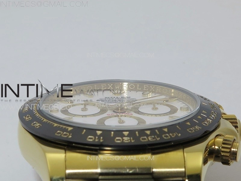 Daytona 116518LN YG APSF Best Edition White Dial Stick Markers On Rubber Strap Slim A7750