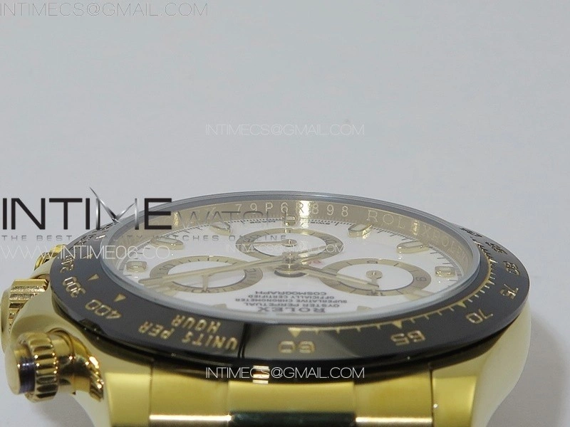 Daytona 116518LN YG APSF Best Edition White Dial Stick Markers On Rubber Strap Slim A7750