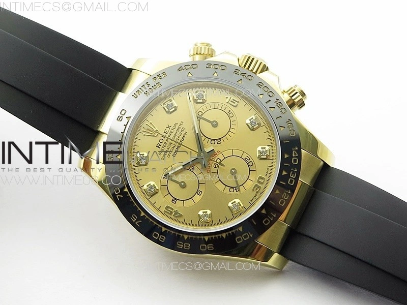 Daytona 116518LN YG APSF Best Edition YG Dial Crystals Markers On Rubber Strap Slim A7750