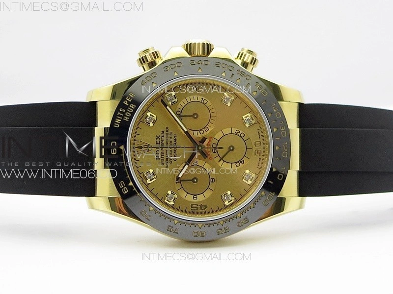 Daytona 116518LN YG APSF Best Edition YG Dial Crystals Markers On Rubber Strap Slim A7750