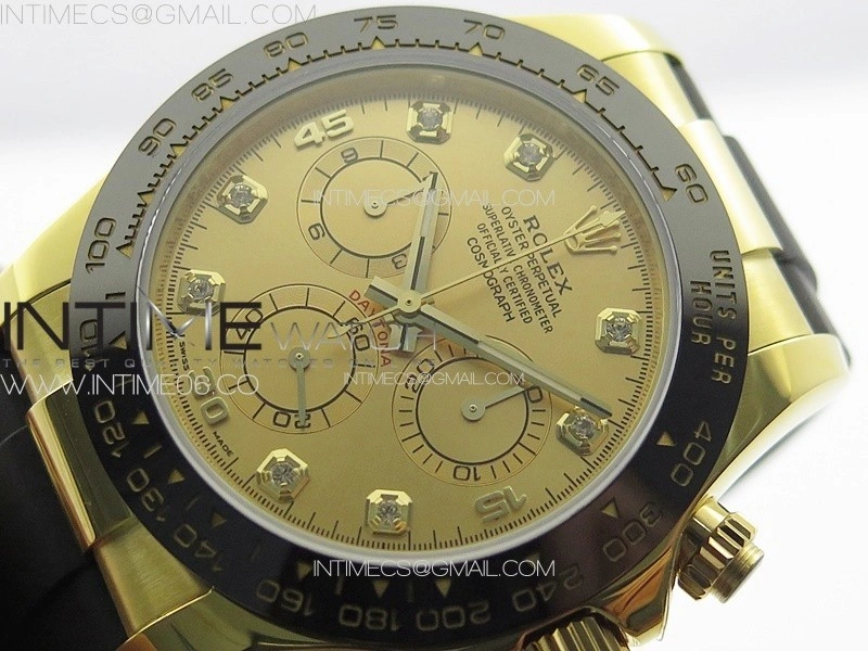 Daytona 116518LN YG APSF Best Edition YG Dial Crystals Markers On Rubber Strap Slim A7750